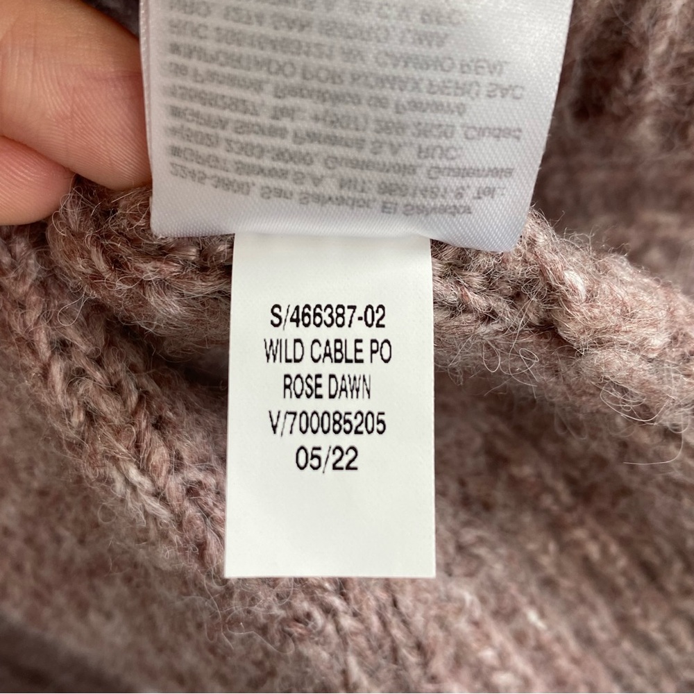 NWOT Old Navy Wool Blend Wild Cable Knit Pullover Rose Dawn Sweater L - Picture 5 of 7